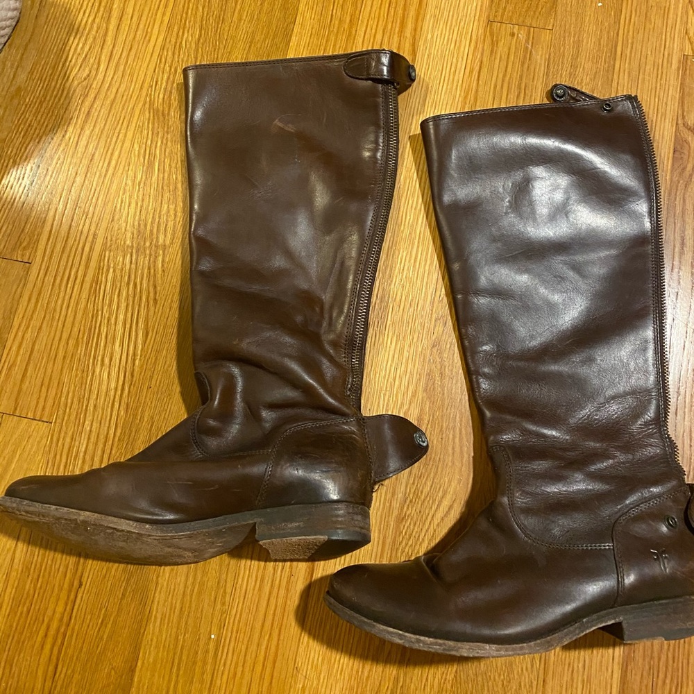 Frye, tall brown Melissa boot! Good condition!